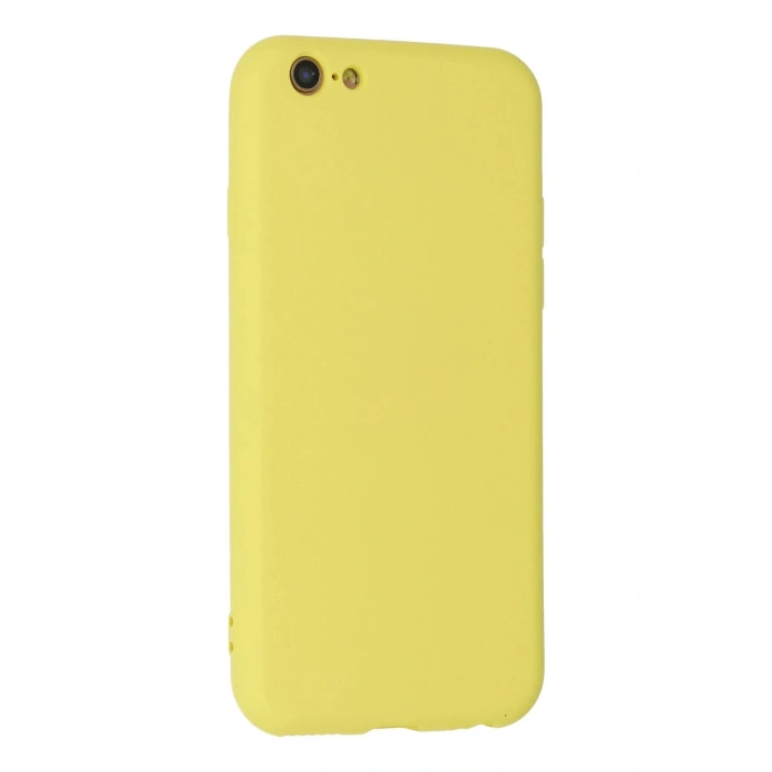 iPhone 6 Plus Kılıf Nano içi Kadife Silikon - Sarı