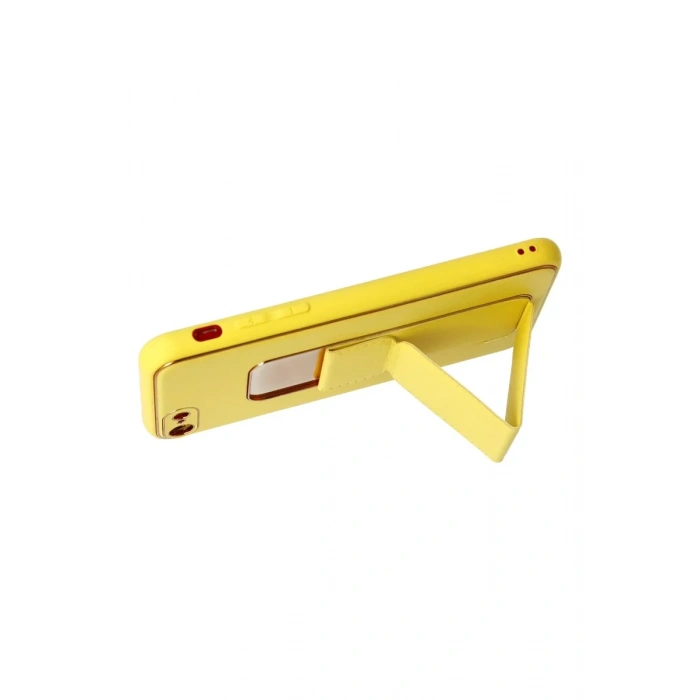 iPhone 7 Kılıf Coco Deri Standlı Kapak - Sarı