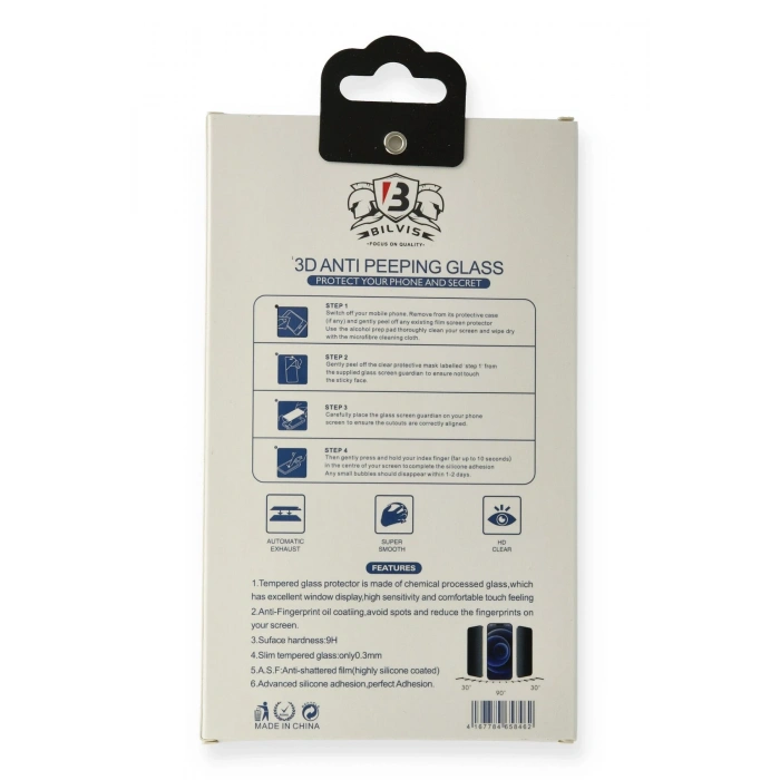 iPhone 7 Plus Bilvis Hayalet Cam Ekran Koruyucu - Siyah