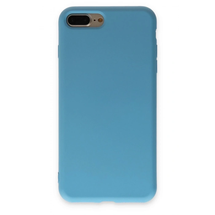 iPhone 7 Plus Kılıf Nano içi Kadife Silikon - Mavi