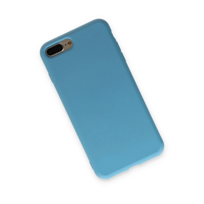 iPhone 7 Plus Kılıf Nano içi Kadife Silikon - Mavi