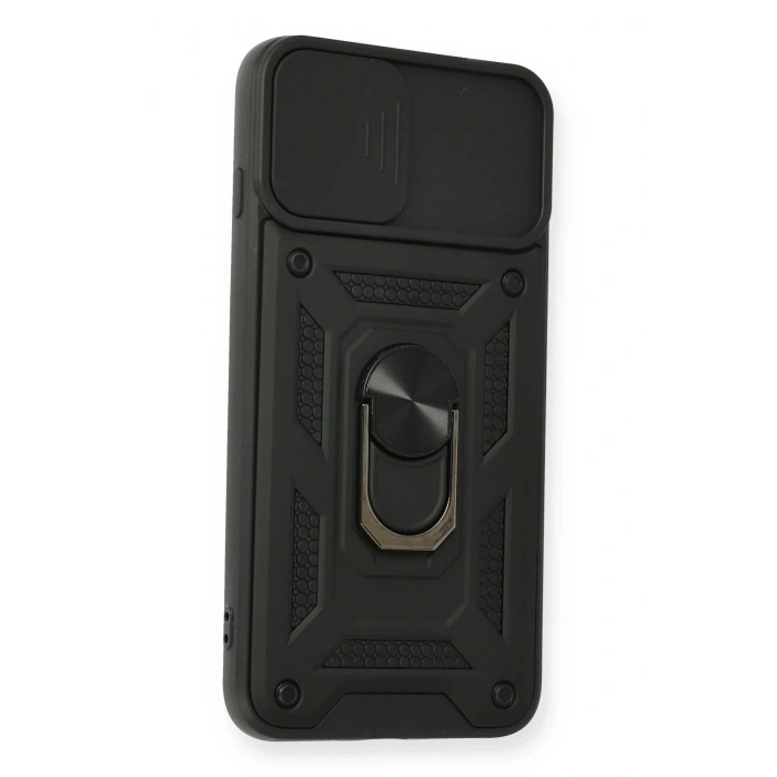 iPhone 7 Plus Kılıf Pars Lens Yüzüklü Silikon - Siyah