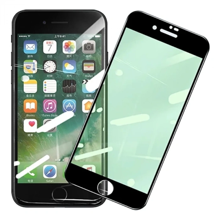 İphone Se3-se2 İphone 8-7 Anti -blue Green Light Göz Korumalı Tempered Full Ekran Koruyucu