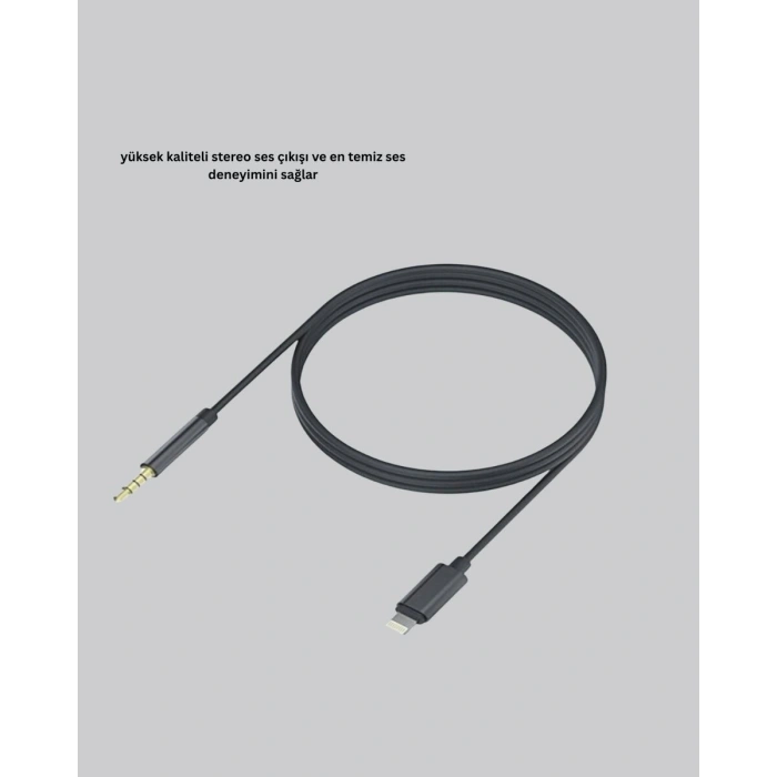 İphone Uyumlu Lightning – 3.5mm Aux Adaptör Kablo Stereo Ses Aktarım