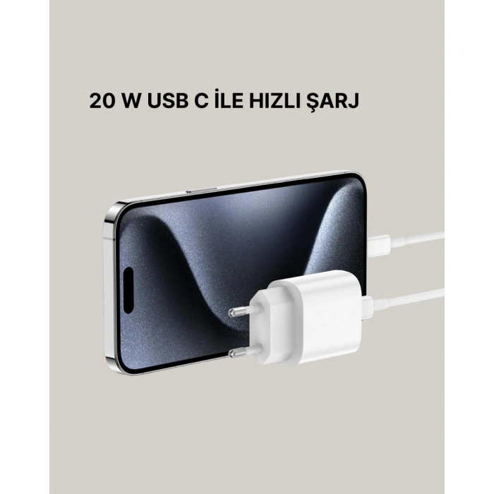 İphone Ve İpad Uyumlu 20w Güvenli Usb-c Hızlı Şarj Adaptörü