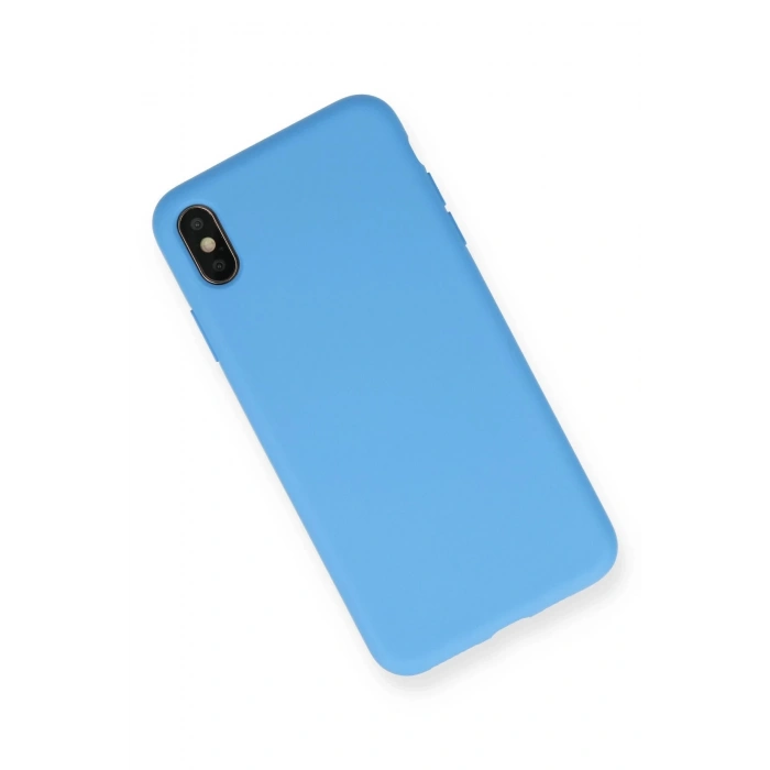 iPhone X Kılıf Nano içi Kadife Silikon - Mavi