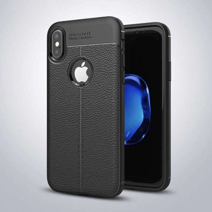 İphone X Xs Litchi Tam Koruma Soft Silikon Kılıf