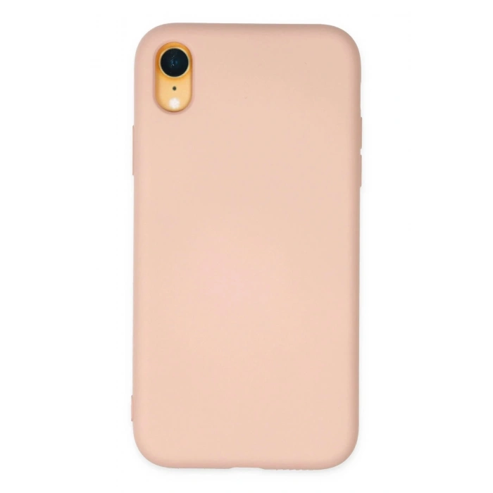 iPhone XR Kılıf Nano içi Kadife Silikon - Pudra