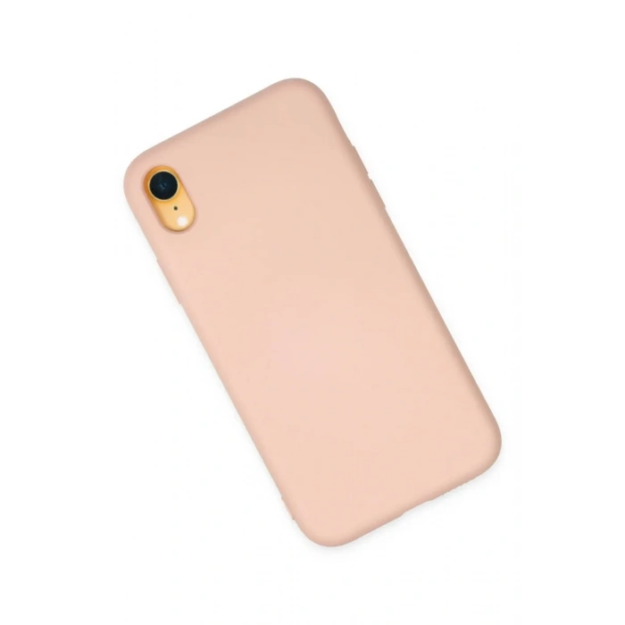 iPhone XR Kılıf Nano içi Kadife Silikon - Pudra