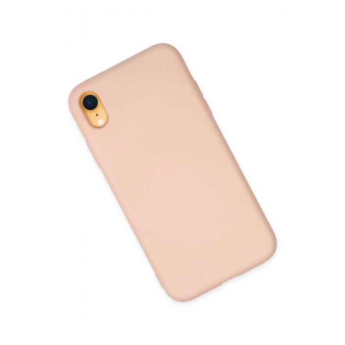 iPhone XR Kılıf Nano içi Kadife Silikon - Pudra