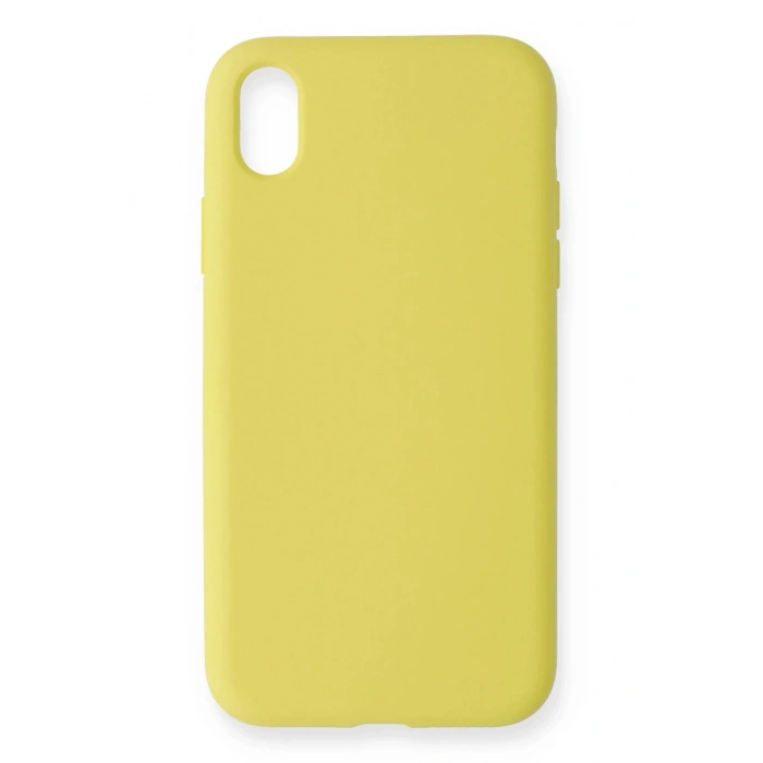 iPhone XR Kılıf Nano içi Kadife Silikon - Sarı