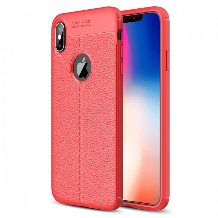 iPhone XS Max Kılıf Auto Focus Kapak - Kırmızı