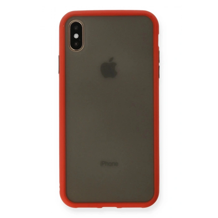 iPhone XS Max Kılıf Montreal Silikon Kapak - Kırmızı