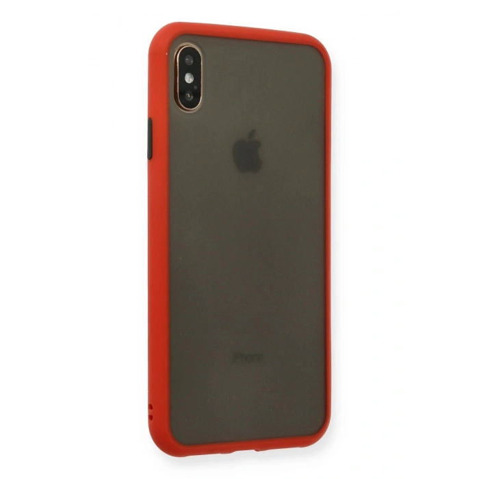 iPhone XS Max Kılıf Montreal Silikon Kapak - Kırmızı