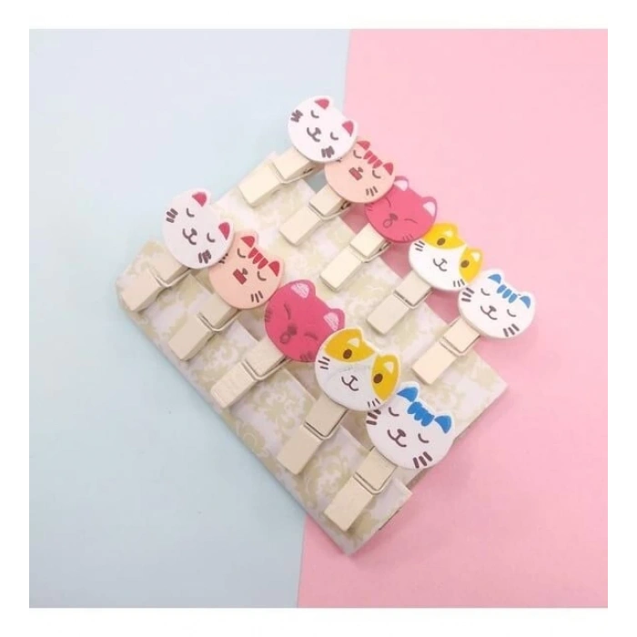 İpli Mandallı Kedili Fotoğraf Albümü Kedi Kafası Şekilli Mandal