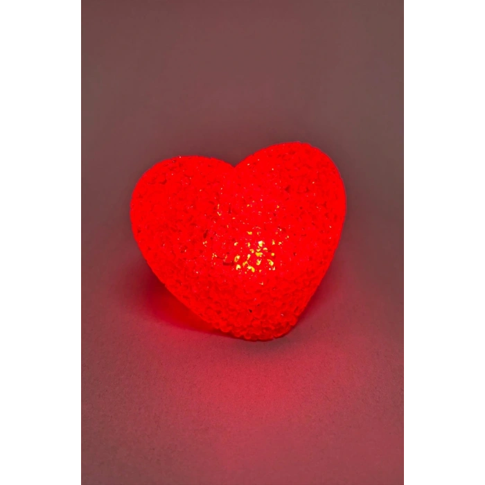 Işıklı Kırmızı Kalp Led Lamba 9 cm
