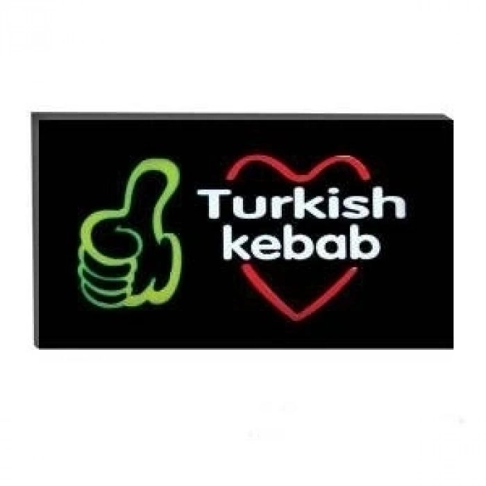 Işıklı Tak Çalıştır Hazır Tabela Turkish Kebap
