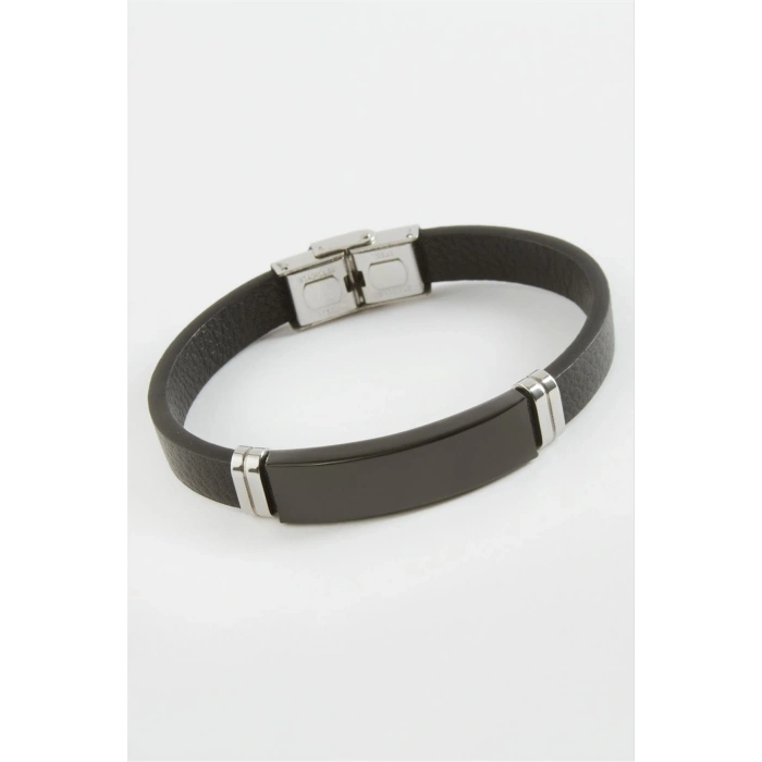 İsim Yazılabilir Deri Çelik Bileklik