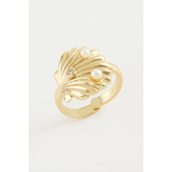 İstiridye İnci Metal Yüzük