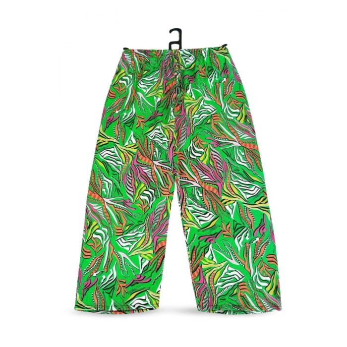 İthal Viskon Geniş Paça Şık Etnik Otantik Desenli Pantolon -  - Desen5