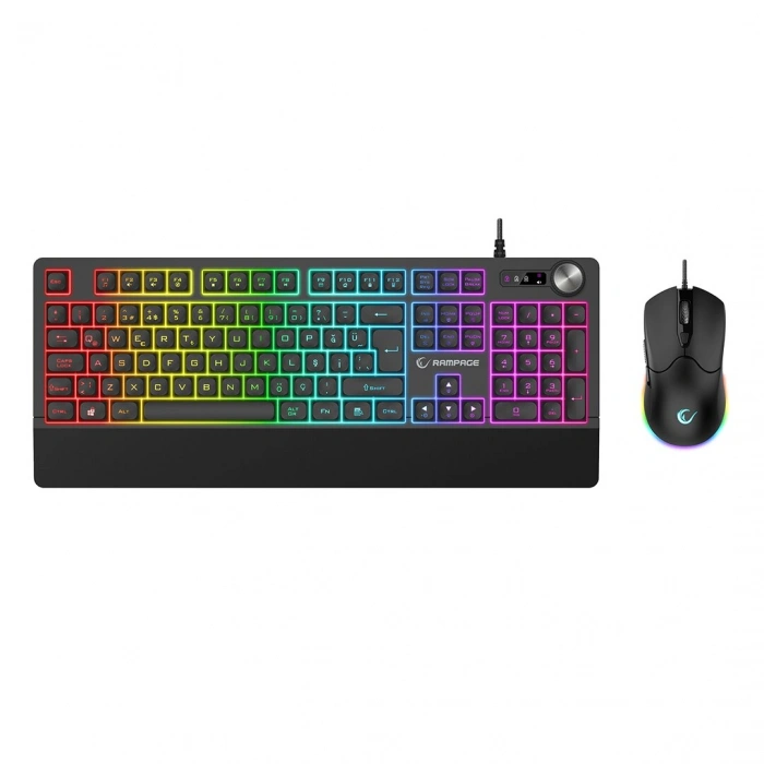 JAZZY V2 OYUNCU KLAVYE - MOUSE SET MEKANİK USB KABLO RGB AYDINLATMA 12800 DPI (4887)