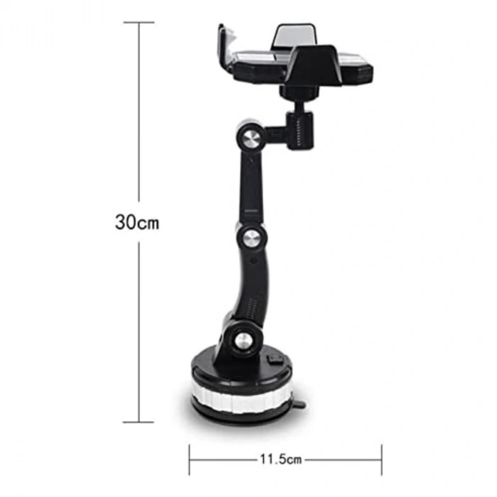 Jel Vantuzlu Cama Takılabilen Güçlü 360 Derece Dönebilen Ayarlanabilir Araç Içi Vantuzlu Telefon Tutucu (4887)
