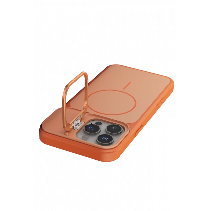  Apple iPhone 16 Pro Max Pale Magsafe Standlı Kapak - Turuncu