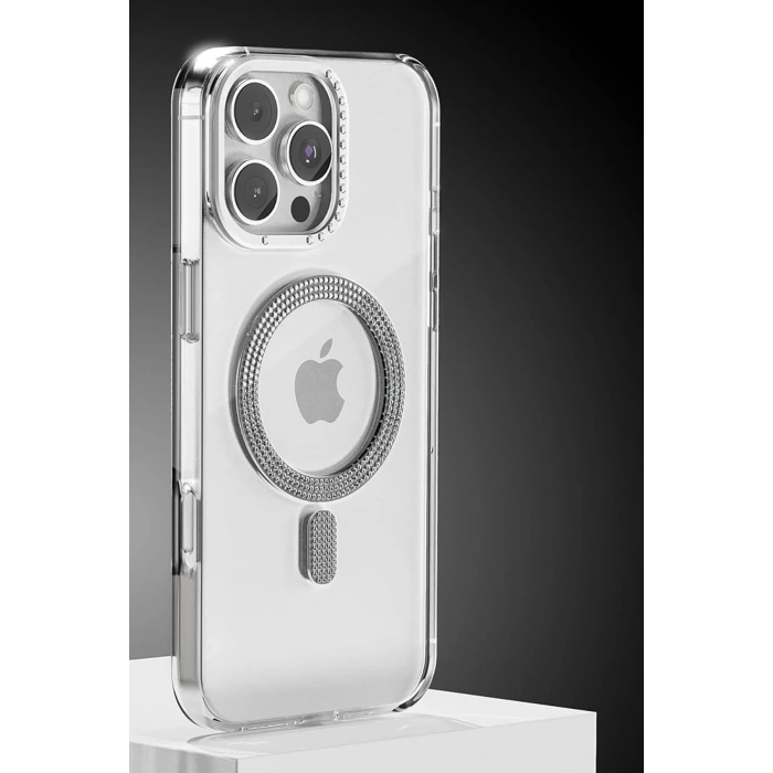  Apple iPhone 16 Pro Max Tash Diamond Magsafe Kapak - Beyaz