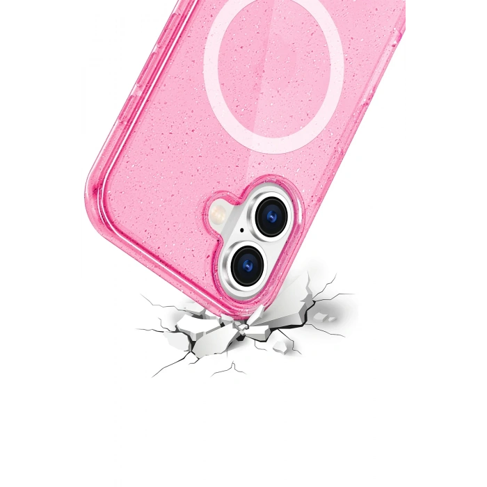  Apple iPhone 16 Star Magsafe Kapak - Pembe