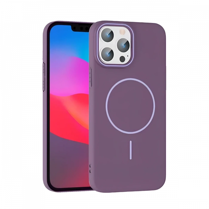  iPhone 15 Pro Max Broş Magsafe Kapak - Mor