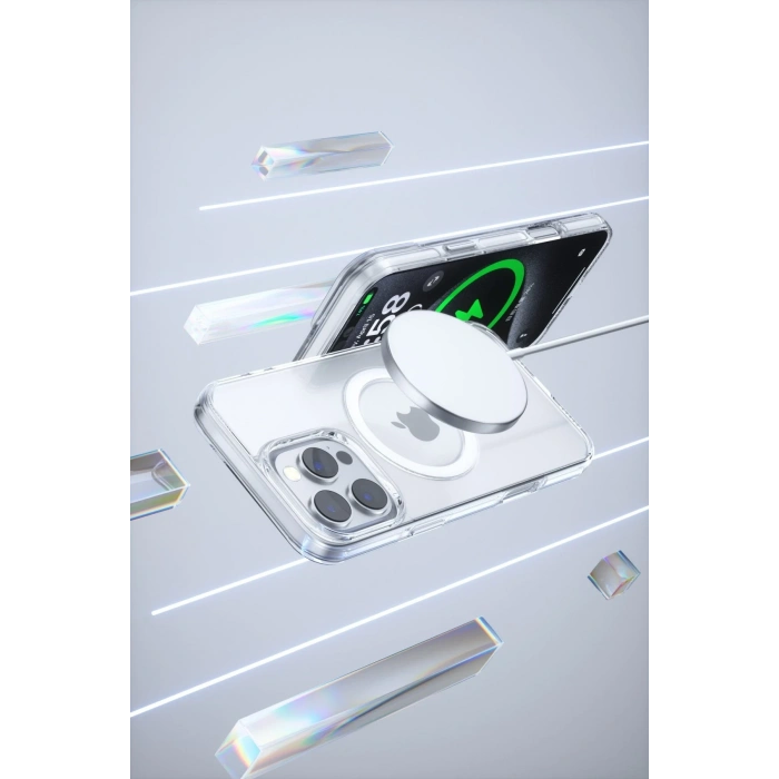  iPhone 16 Pro Gleam PC Sert Magsafe Kılıf - Şeffaf