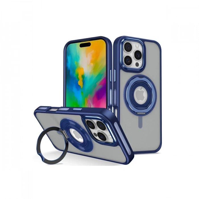  iPhone 16 Pro Max Banza Magsafe Standlı Kapak - Lacivert