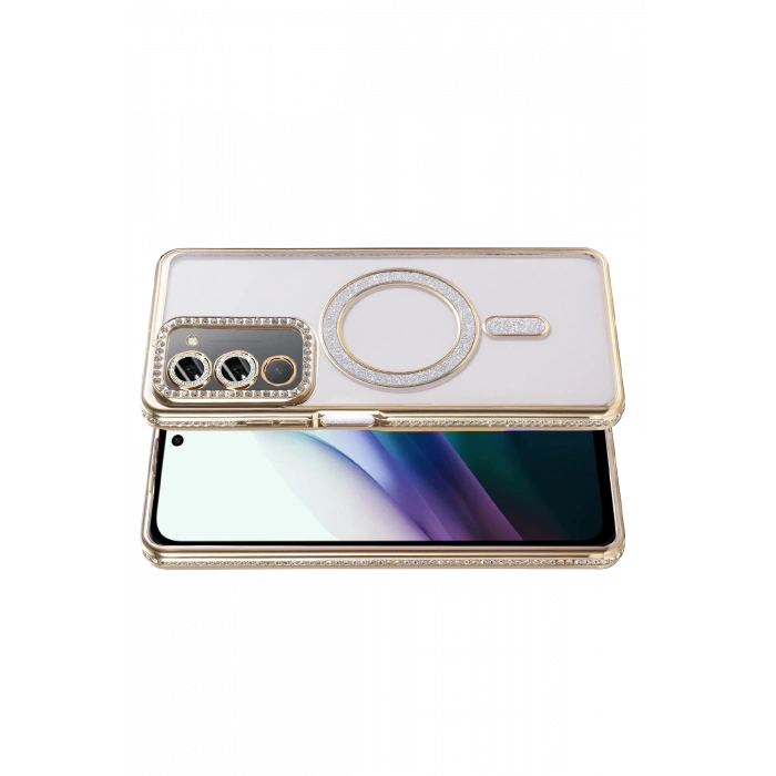  Xiaomi Redmi 15 4G Joke Simli Magneticsafe Kılıf - Gold
