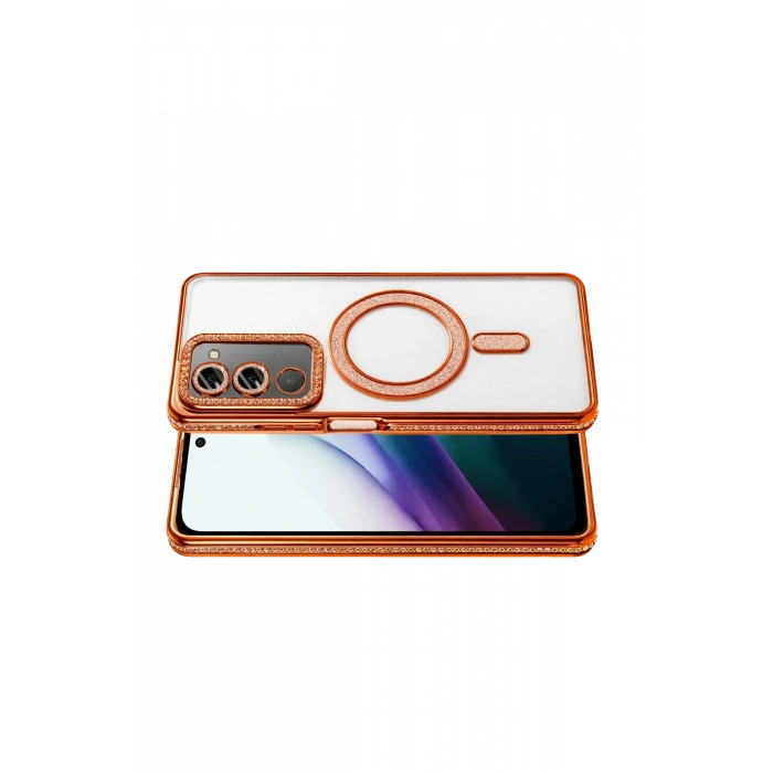  Xiaomi Redmi 15 4G Joke Simli Magneticsafe Kılıf - Turuncu