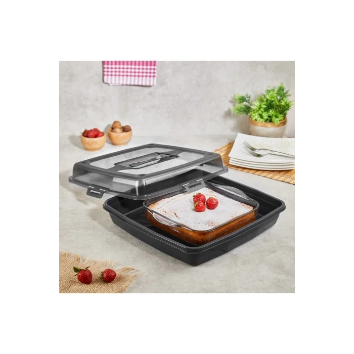 Joy 4 Taraf Kilitli Kek Börek Borcam Saklama Kabı -GP-131