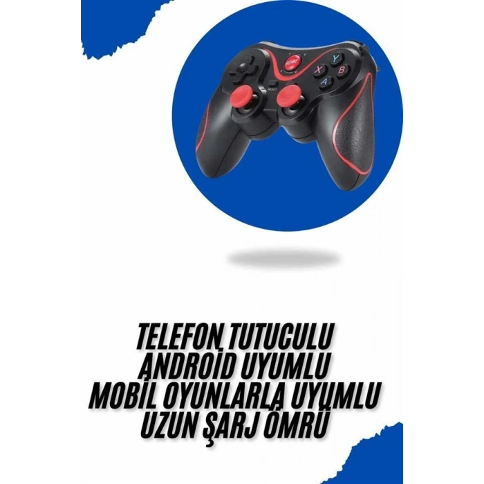 Joystik Gamepad Bluetooth Telefon Tutucu Oyun Kolu Telefon Android Uyumlu