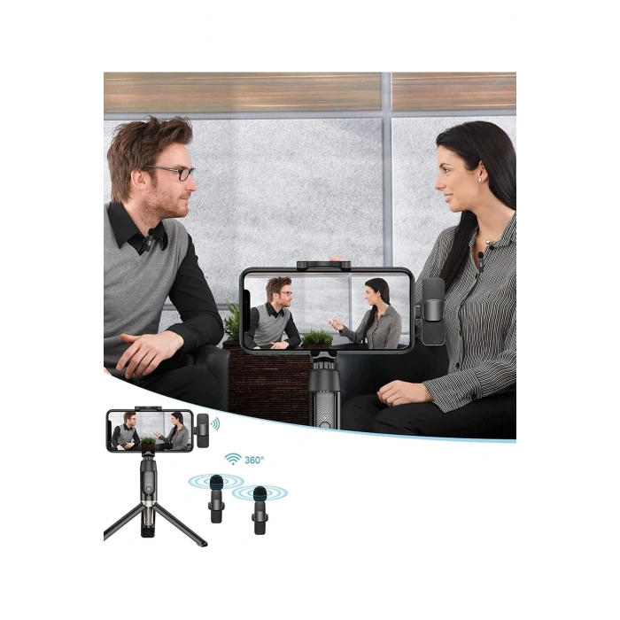 K9 Type-C Uyumlu Mikrofon - Siyah