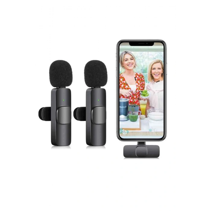 K9 Type-C Uyumlu Mikrofon - Siyah