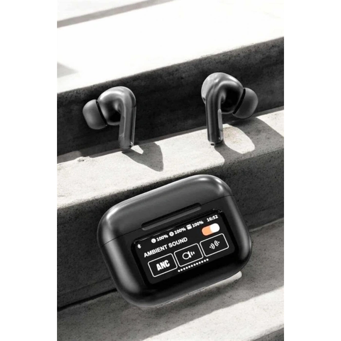 Kablosuz Bluetooth Kulaklık Ekranlı Uzun Şarj Süreli Anc Destekli