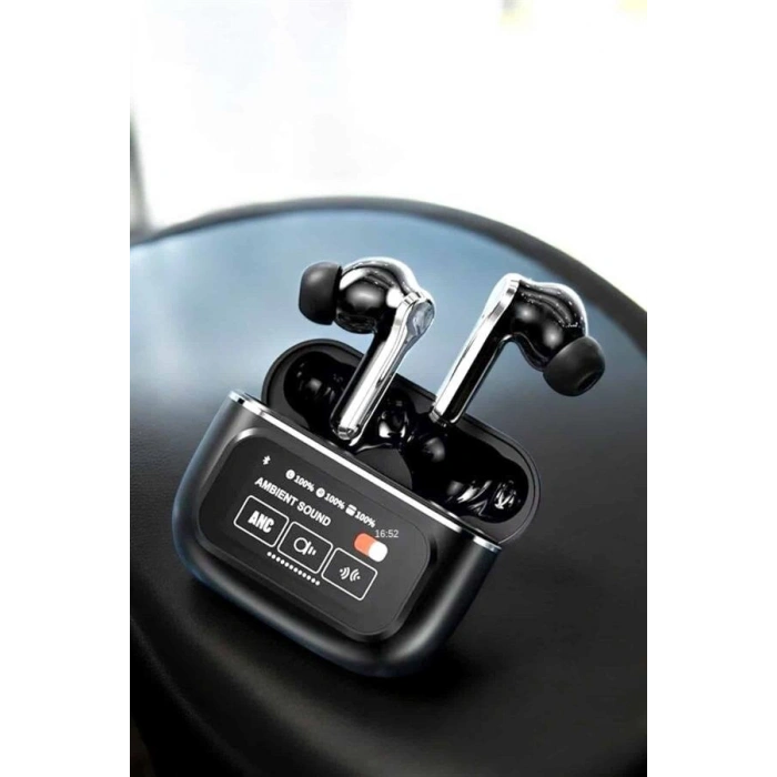 Kablosuz Bluetooth Kulaklık Ekranlı Uzun Şarj Süreli Anc Destekli