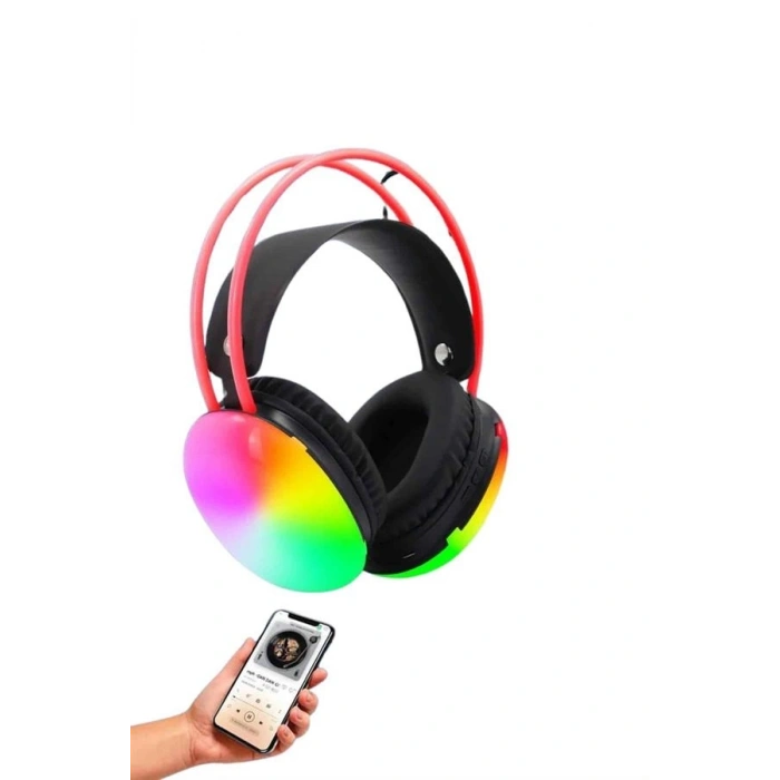 Kablosuz Bluetooth Kulaklık Rgb Işıklı Kulak Üstü 5.3 Bluetooth Bağlantılı