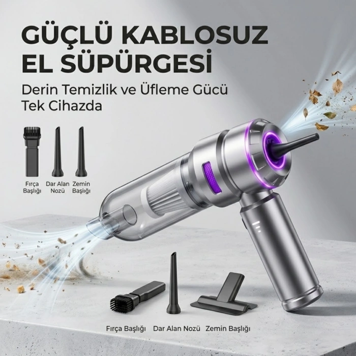 Kablosuz El Tipi Çoklu Başlıklı Süpürge