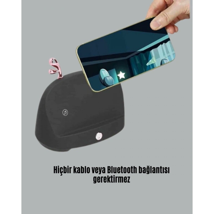 Kablosuz İndüksiyonlu Telefon Tutucu & Hoparlör – Net Ses Kolay Kullanım
