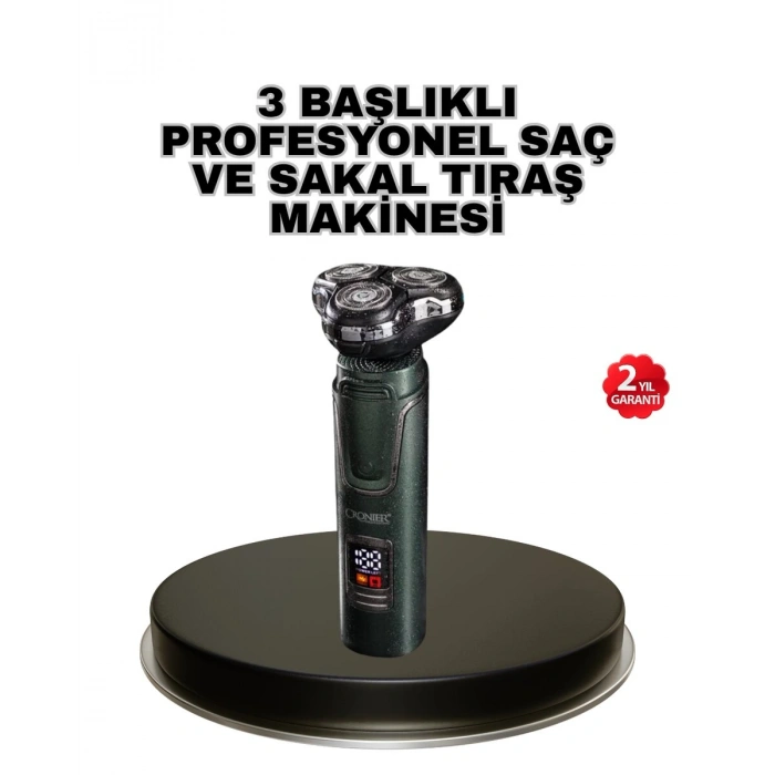 Kablosuz Profesyonel Erkek Bakım Seti – 3 Başlıklı 3d Akıllı Kesim Taşınabilir