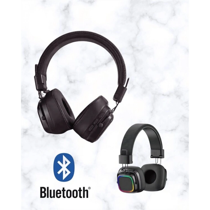 Kablosuz Rgb Işıklı Katlanabilir Bluetooth Kulak Üstü Kulaklık