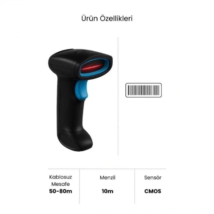 Kablosuz Standlı 1d/2d Barkod & Karekod Okuyucu