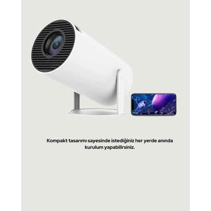 Kablosuz Ve Kablolu Bağlantı Seçenekli Ev Tipi Projeksiyon