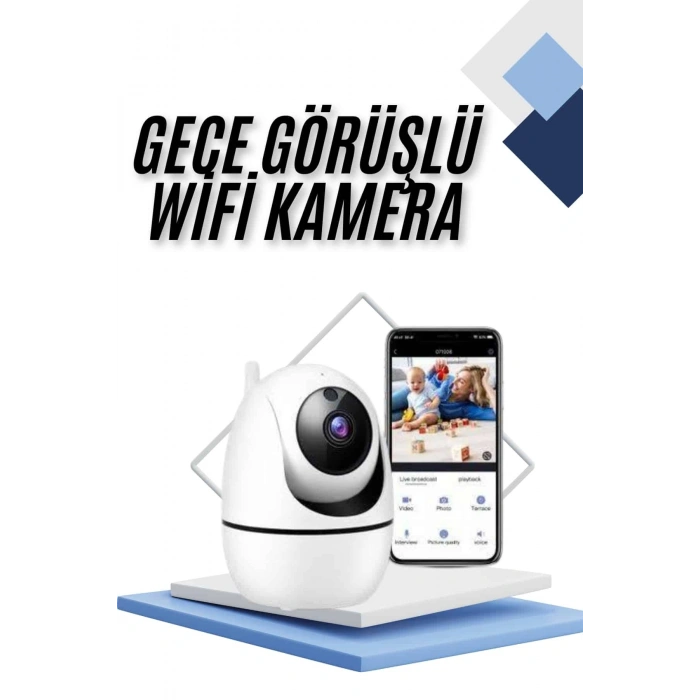 Kablosuz Wifi Destekli Akıllı Güvenlik Kamerası Hareket Sensörlü