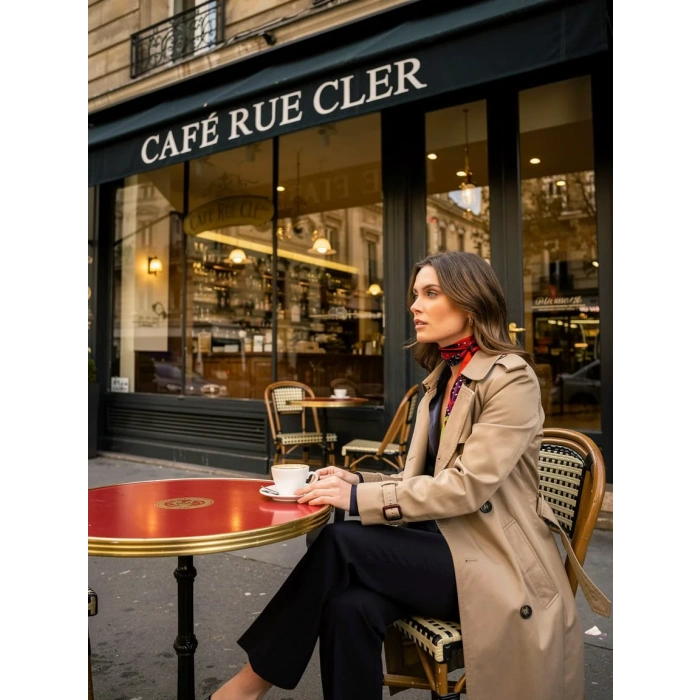 Kadın Çiçek Desenli Modern Desenli Fular – Boyun, Çanta & Saç Aksesuarı – Şık Hediye Alternatifi