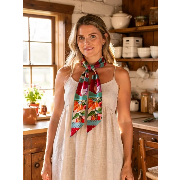 Kadın Çiçek Hayvan Desenli Modern Fular – Boyun, Çanta & Saç Aksesuarı – Şık Hediye Alternatifi